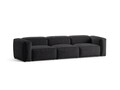 Canapea 4 locuri, Bergamo, Cosmopolitan Design, 364x108x70 cm, catifea chenille raiata, gri