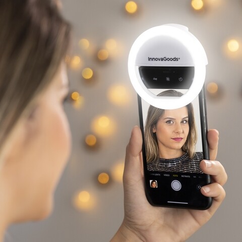 Selfie Right Light pentru telefon smarphone InnovaGoods, reincarcabil