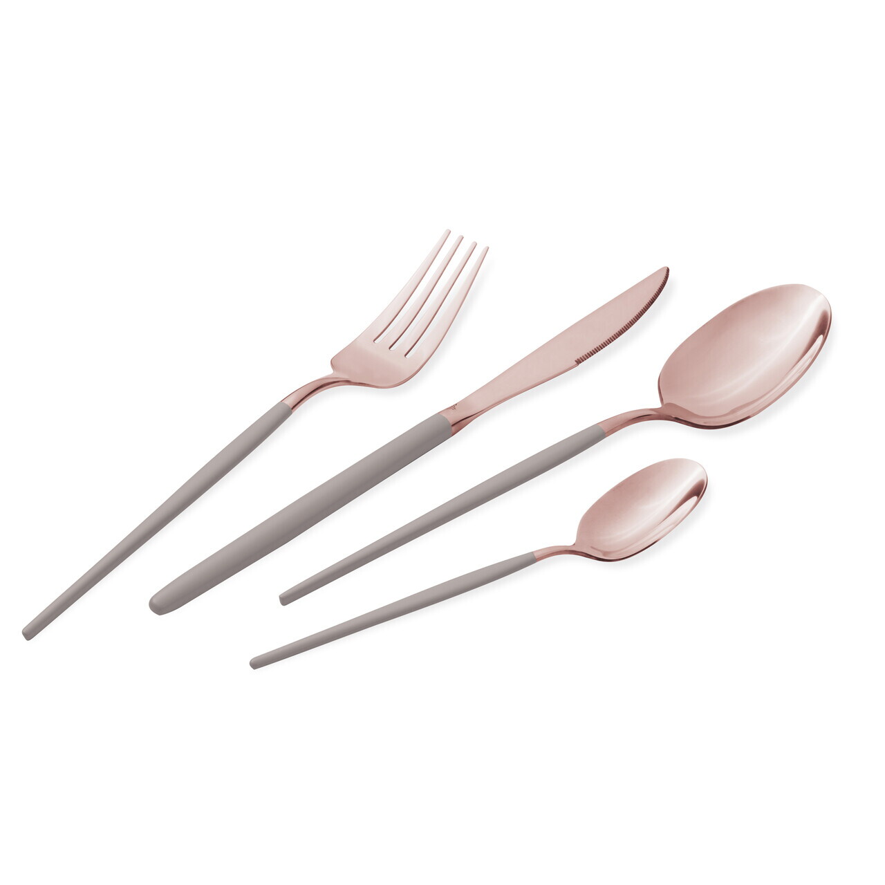 Set tacamuri 24 piese Berlinger Haus, Taupe, inox, taupe/roz - imagine 6