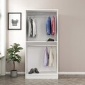 Dulap pentru haine, Minerva, Kale Chain White, 90x190x52 cm, PAL, Alb