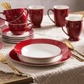 Farfurie adanca Aura Red, Ambition, 23 cm, portelan, rosu