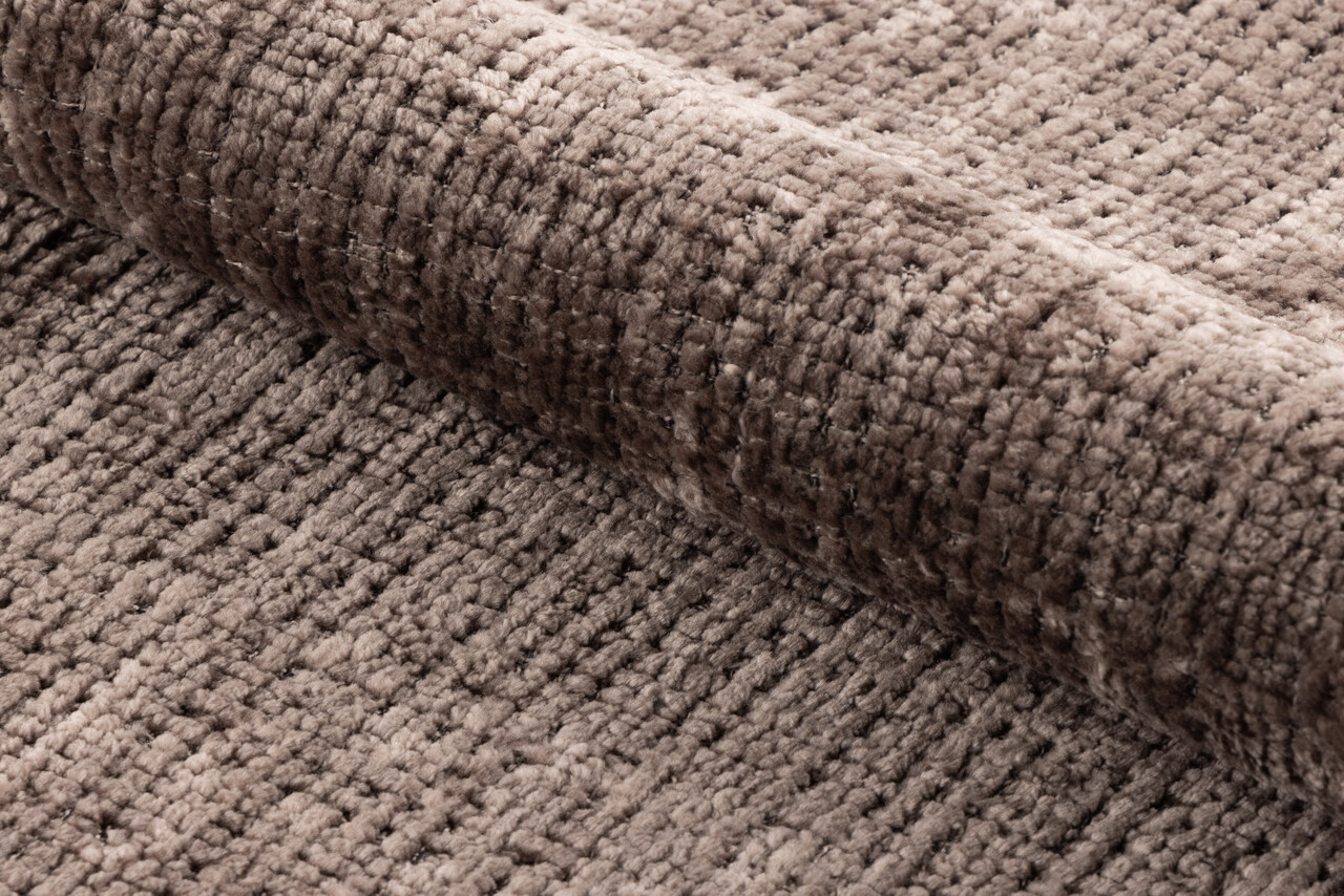 Scaun Darlene, Actona, 58.5x60x80 cm, rotativ, tesatura Chenille/otel, maro pudrat