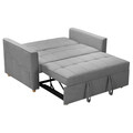 Canapea extensibila 2 locuri Commit, Pakoworld, 142x93x90 cm, textil, antracit/negru
