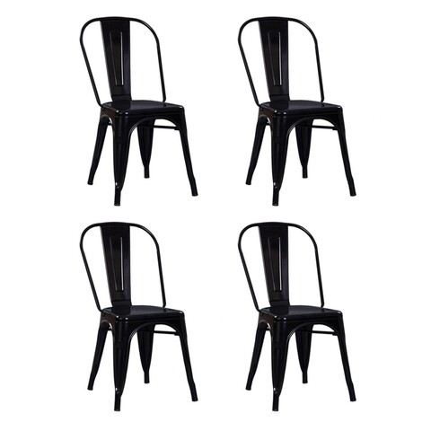 Set 4 scaune Retro, Heinner, metal, negru