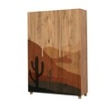 Dulap pentru haine, Vella, Leva Desert, 120 x 189 x 48 cm, pal melaminat, multicolor