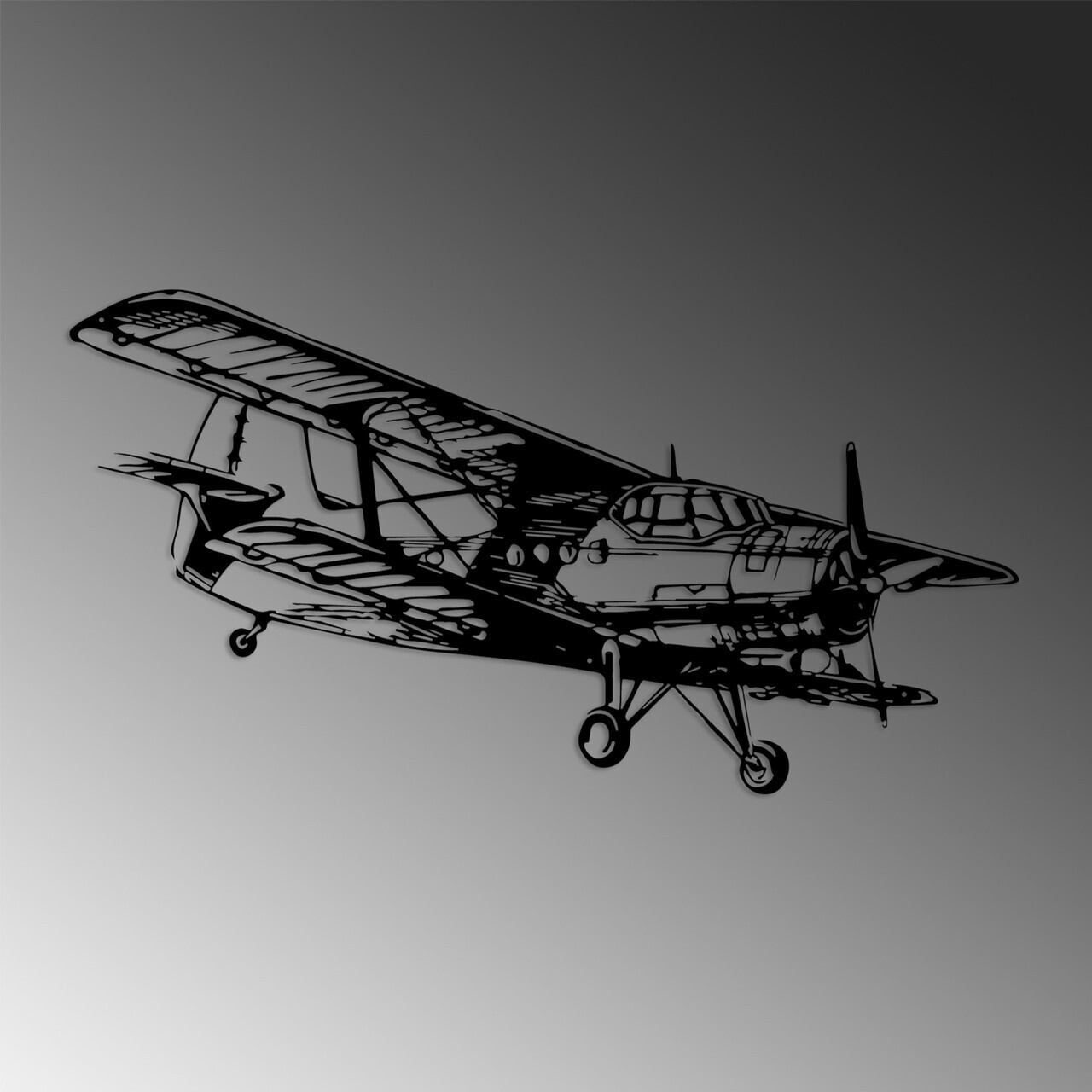 Decoratiune de perete, Aereo-1, Metal, (Grosime: 1,5 mm), Negru — imaginea 5
