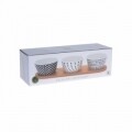 Set 3 boluri cu suport din bambus