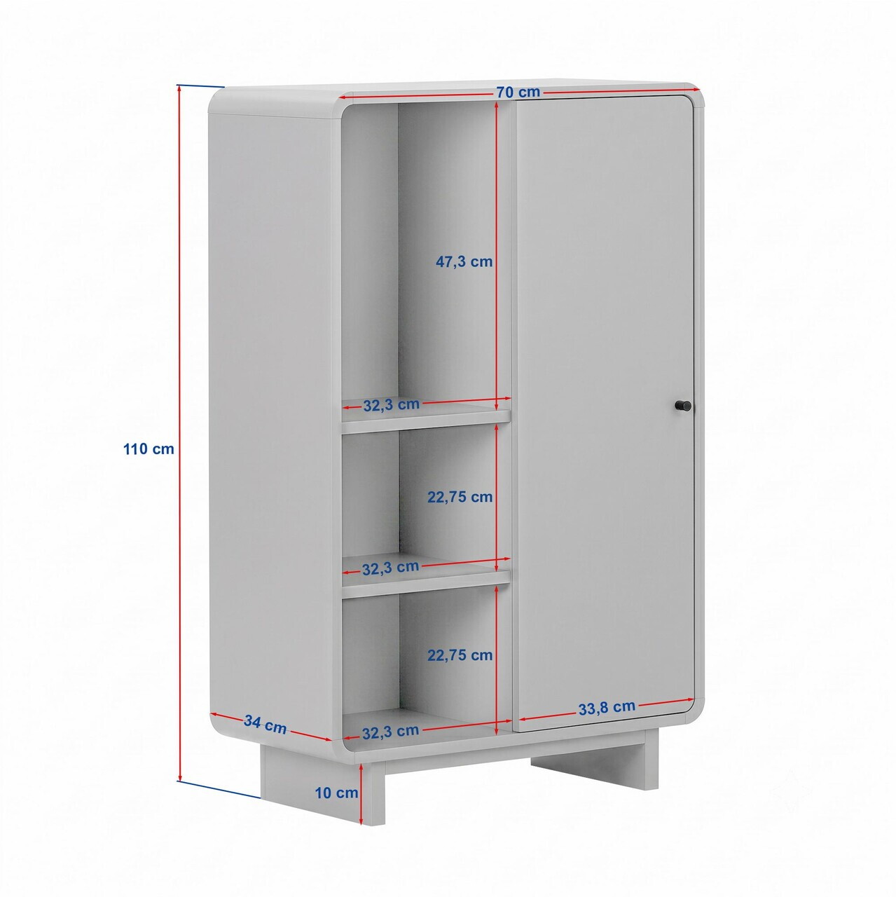 Dulap multifunctional, Hanah Home, Torina, 70x110x34 cm, PAL, Nuc Milano — imaginea 9