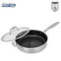 Tigaie adanca 4.2 L, Titanium3, Cooking by Heinner, 28x7.5 cm, inox/sticla, argintiu