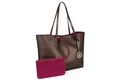 Geanta cu portofel Beverly Hills Polo Club, 402, piele ecologica, cupru/roz fucsia