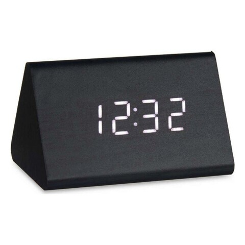 Ceas de masa cu alarma Gavin, Gift Decor, 11.7 x 8 x 7.5 cm, MDF, negru Gift Decor