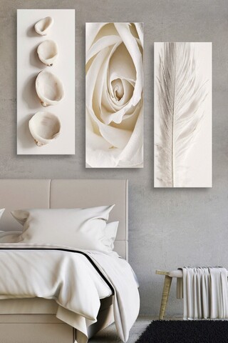 Set 3 tablouri decorative, MDF0086, MDF , 20 x 50 cm, 3 piese, Multicolor Marvellous
