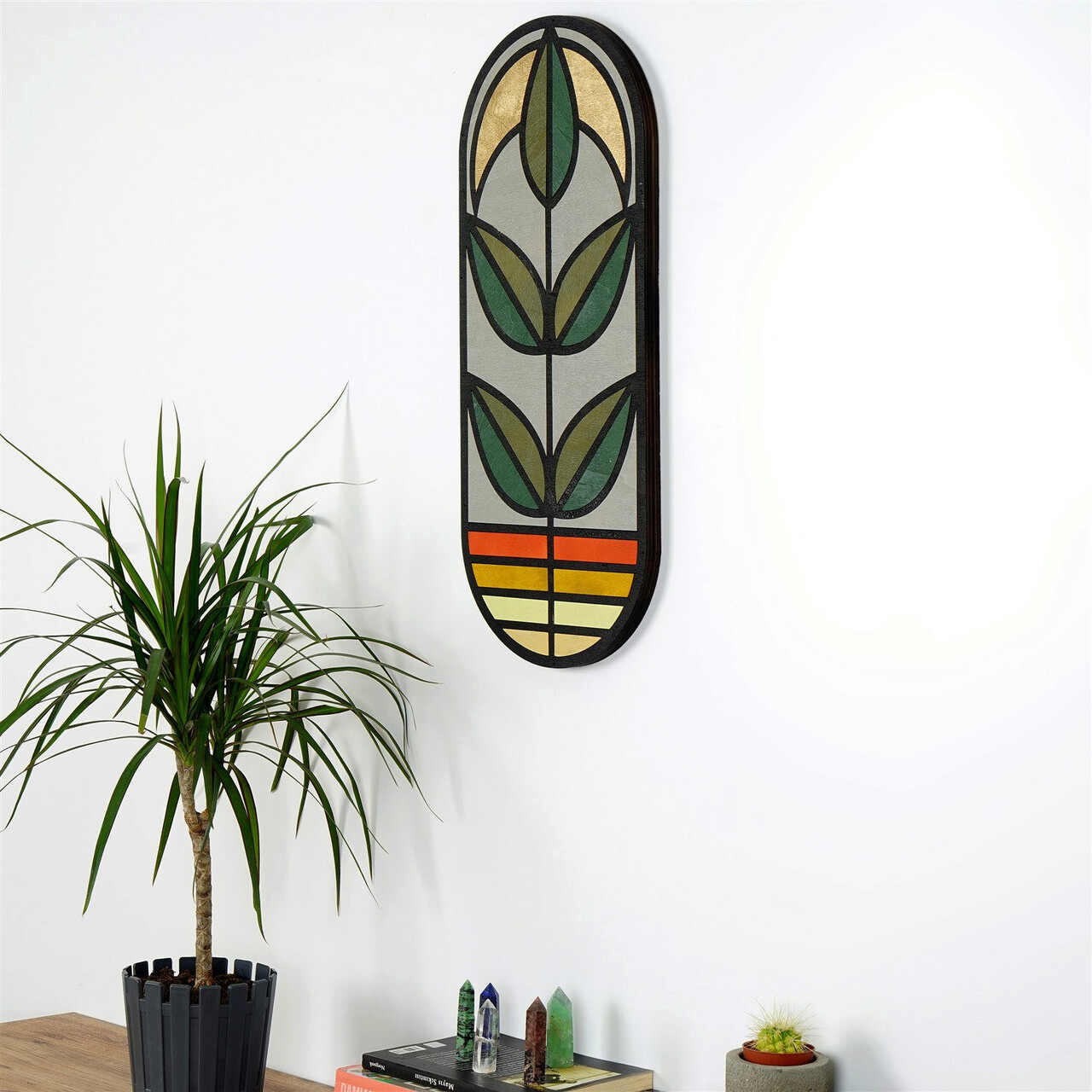 Decoratiune de perete, ART061, PAL, Dimensiune: 53 x 22 x 2 cm, Multicolor - 1 | YEO