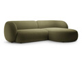 Coltar dreapta 3 locuri, Kate, Micadoni, 285x176x76 cm, catifea, verde