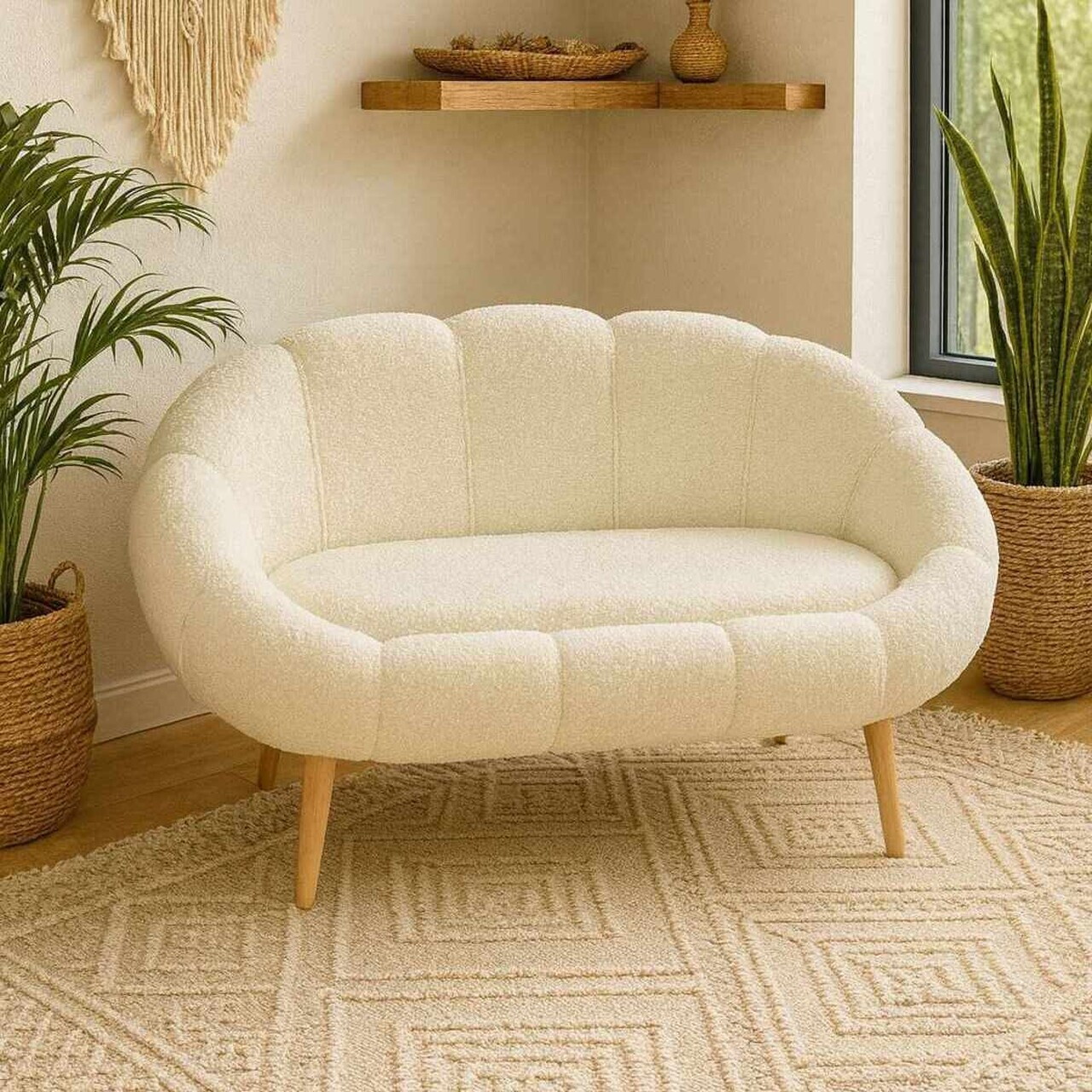 Canapea 2 locuri Atelier del Sofa 251BLS1114 PAL Alb