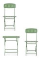 Set mobilier de gradina 3 piese Yvonne, Bizzotto, otel, finisaj mat, verde sage