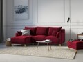 Coltar extensibil reversibil, Pansy, Mazzini Sofas, 4 locuri, cu lada de depozitare, 220x150x90 cm, catifea, rosu
