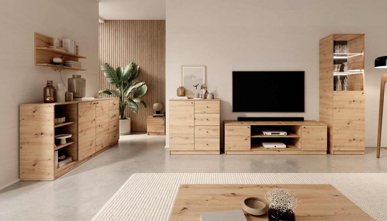 Comoda ADRK, Evi II, 160x40x87 cm, PAL laminat, artisan — imaginea 6