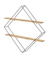 Etajera, Wenko, Geo, 56 x 56 x 10 cm, lemn/metal, negru/maro