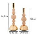 Set 2 suporturi de lumanare Bolly, Mauro Ferretti, 10x24 cm, 10x29.5 cm, fier, roz/auriu