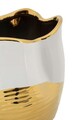 Vaza decorativa Lux, Mauro Ferretti, 20x25 cm, ceramica, alb/auriu
