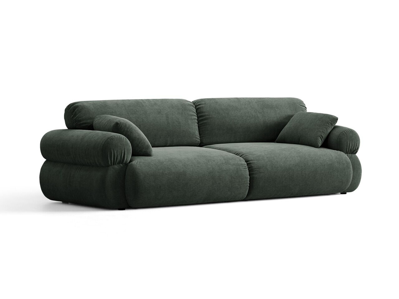 Canapea 4 locuri, Ophelia, Micadoni Home, 257x100x84 cm, tesatura structurata, verde muschi — imaginea 2