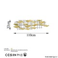 Decoratiune de perete, Lumos, Metal, Latime: 110 cm / Inaltime: 32 cm / Adancime: 4 cm, Multicolor