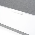Consola cu 2 sertare, Norrel, L.120 l.40 H.76, pal/mdf/sticla, alb/gri