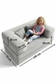 Canapea extensibilă pentru copii, Atelier del Sofa, 326NYR1110, Gri deschis