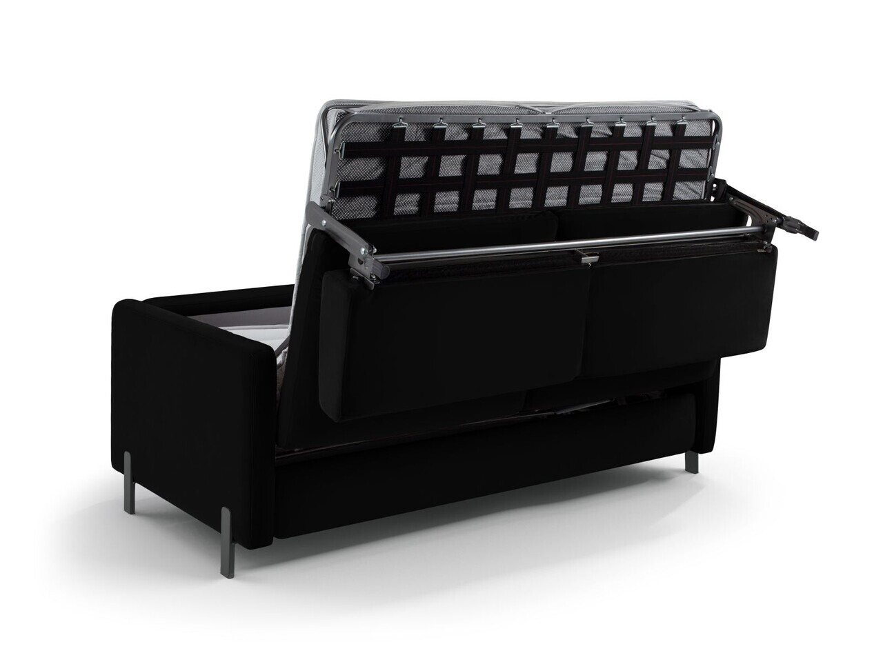 Canapea extensibila 3 locuri, Gloria, Micadoni Home, 206x102x88 cm, catifea, negru — imaginea 4