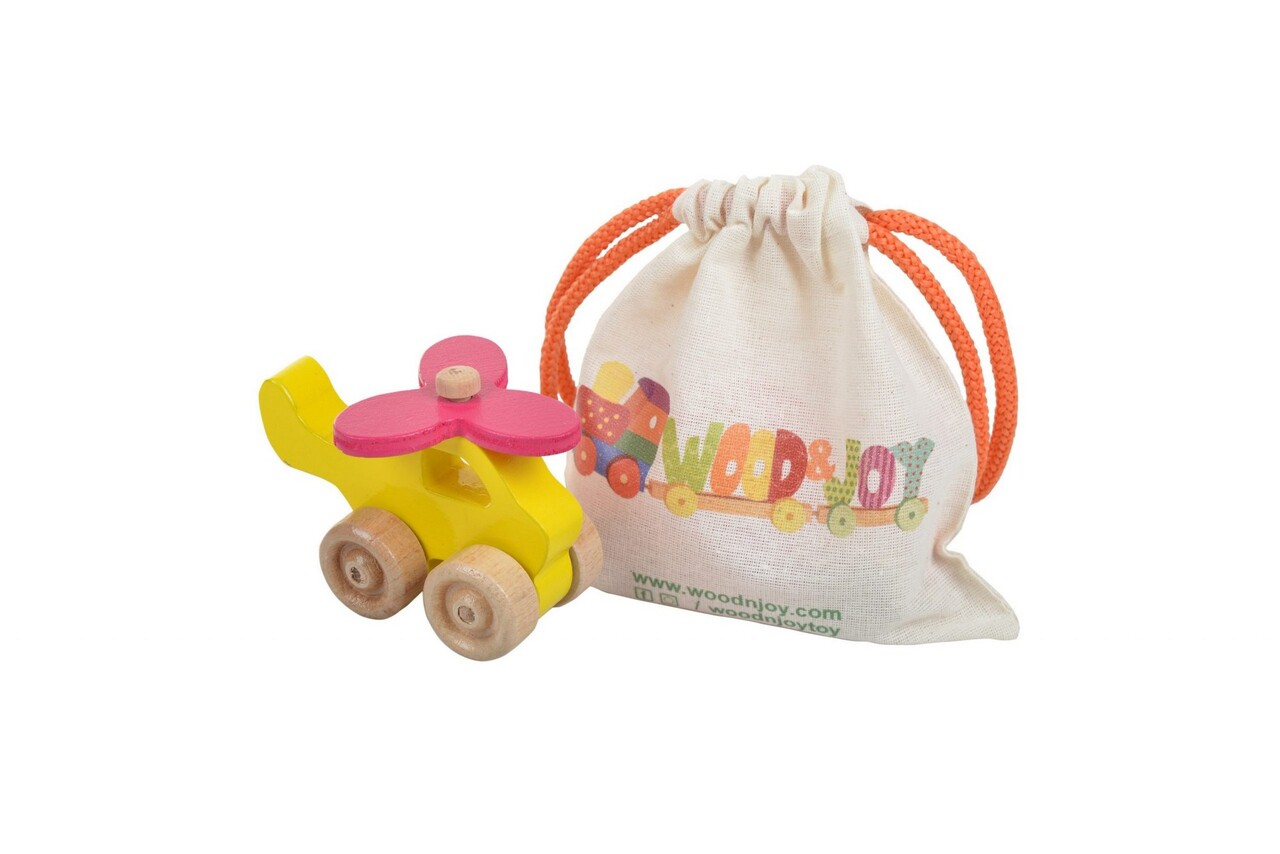 Jucarie pentru landou/carucior, Hanah Home, Mini Helicopter, 11x9x5 cm, Galben - view 6