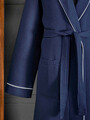 Halat de baie unisex, DC Home, Soho, 65% bumbac/35% poliester, Albastru inchis