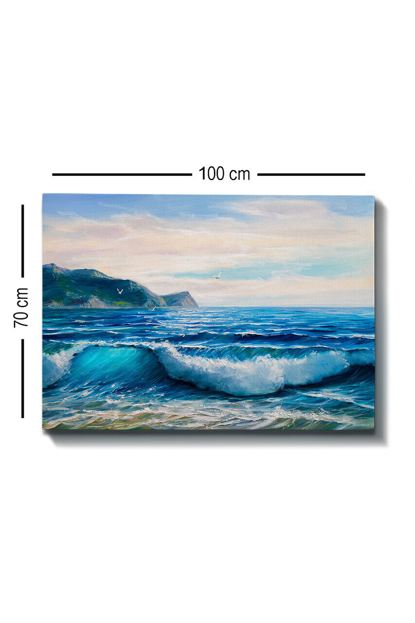 Tablou decorativ, Kanvas Tablo (70 x 100), Canvas, Rama din lemn (grosime 3 cm), Multicolor — imaginea 3