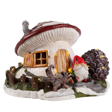 Decoratiune luminoasa Gnome house, Lumineo, 19x15x13 cm, 25 LED-uri, plastic, multicolor 19x15x13