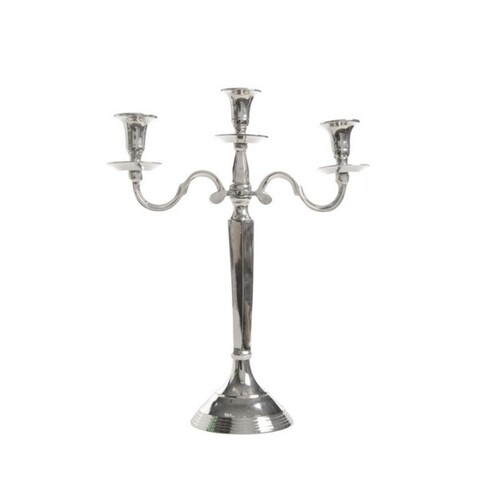 Sfesnic cu 3 brate, Cosy&Trendy, 41 cm, aluminiu, argintiu