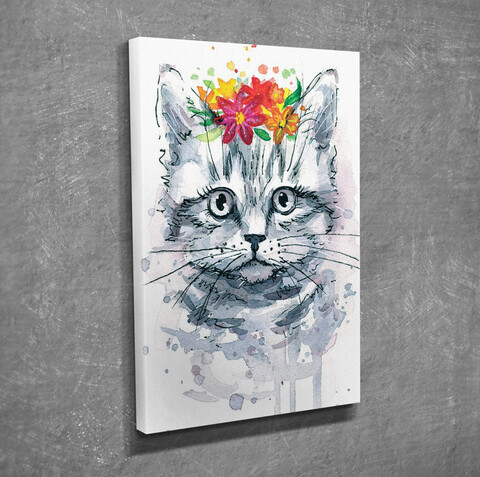 Tablou decorativ, dc355, canvas, lemn, multicolor