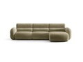 Coltar dreapta 4 locuri, Neo, Micadoni Home, 305x165x83 cm, tesatura Chenille, verde oliv deschis