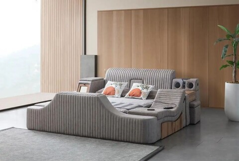 Pat dublu, Hanah Home, Sunshine Smart, 250x100x290 cm, Frame: 70% HORNBEAM/30% MELAMINE COATED CHIPBOARD, Maro