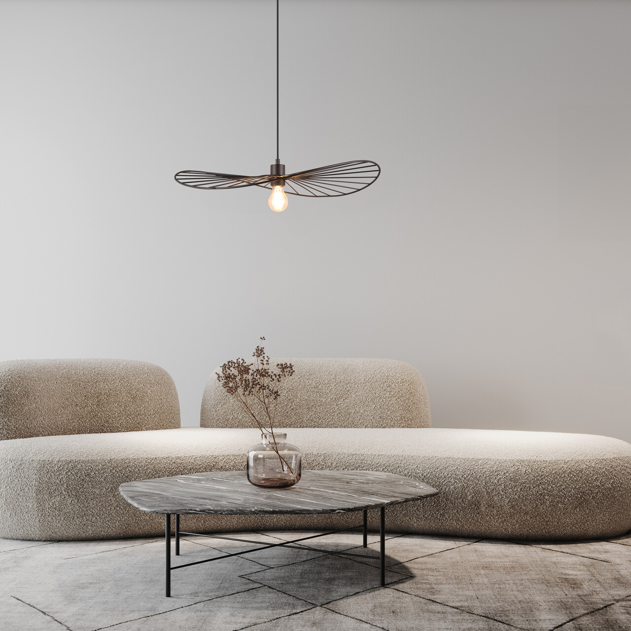 Lustra Chapeau, RL, 60x150 cm, 40W, 1x E27, metal, negru mat