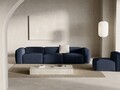 Canapea 4 locuri, Bergamo, Cosmopolitan Design, 364x108x70 cm, catifea chenille raiata, albastru navy
