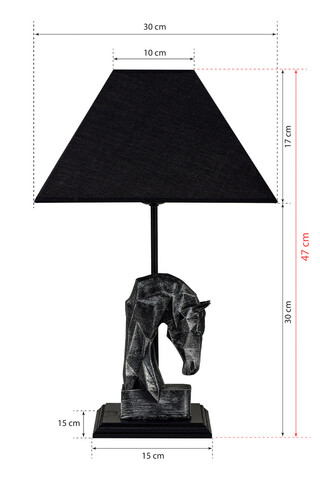 Lampa de masa, Hmy Design, 687HMY1596, Metal, Negru