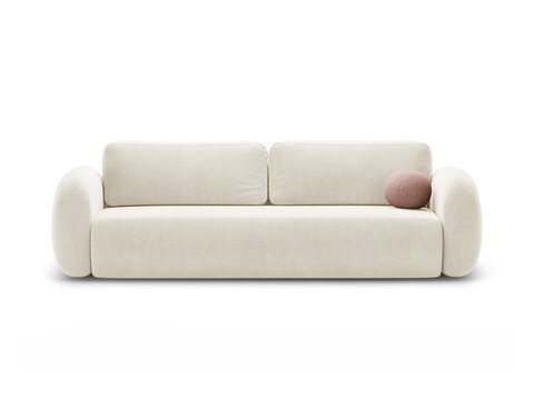 Canapea extensibila 3 locuri, Tonale, Cosmopolitan Design, 262x105x88 cm, catifea, ivoriu