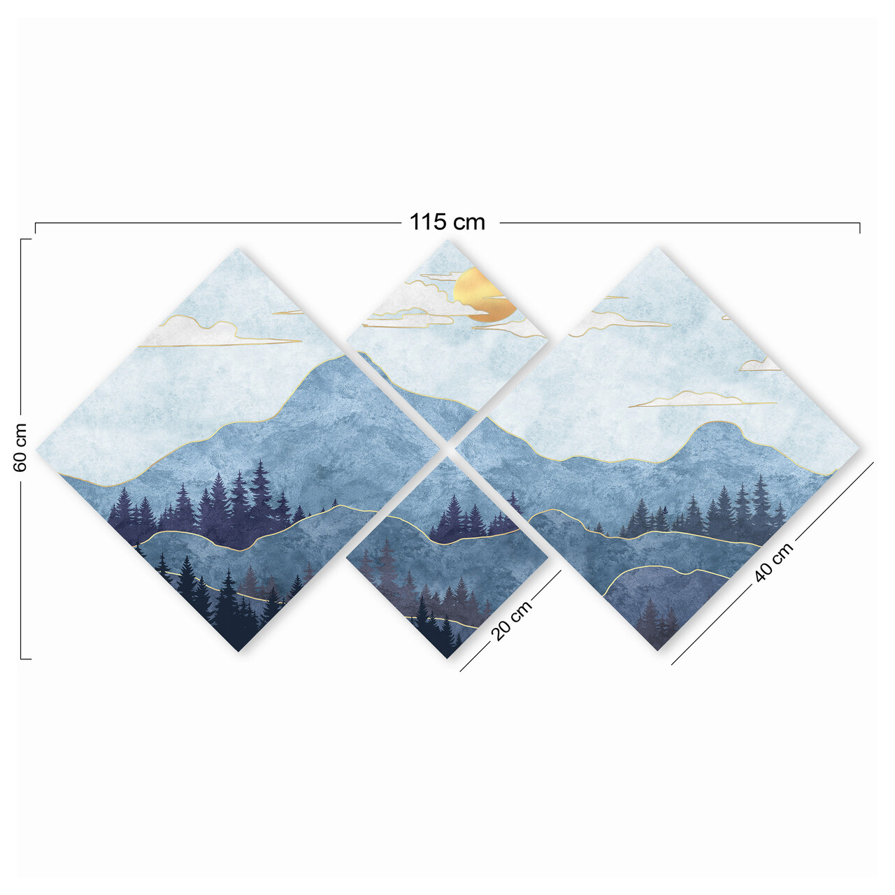 Set 4 tablouri decorative, 4MDF1469396954, MDF, Imprimat UV, Multicolor