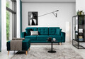 Canapea extensibila 3 locuri ELTAP, Ask21, Asgard, 233x92x93 cm, lemn/poliester, verde