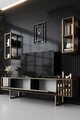Set mobilier living, Bexley, Gold Line, PAL, Nuc / Negru