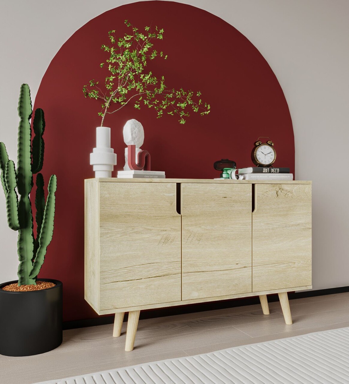 Consola, Hanah Home, Verona 120, 120x80x30 cm, PAL, Maro - imagine 2