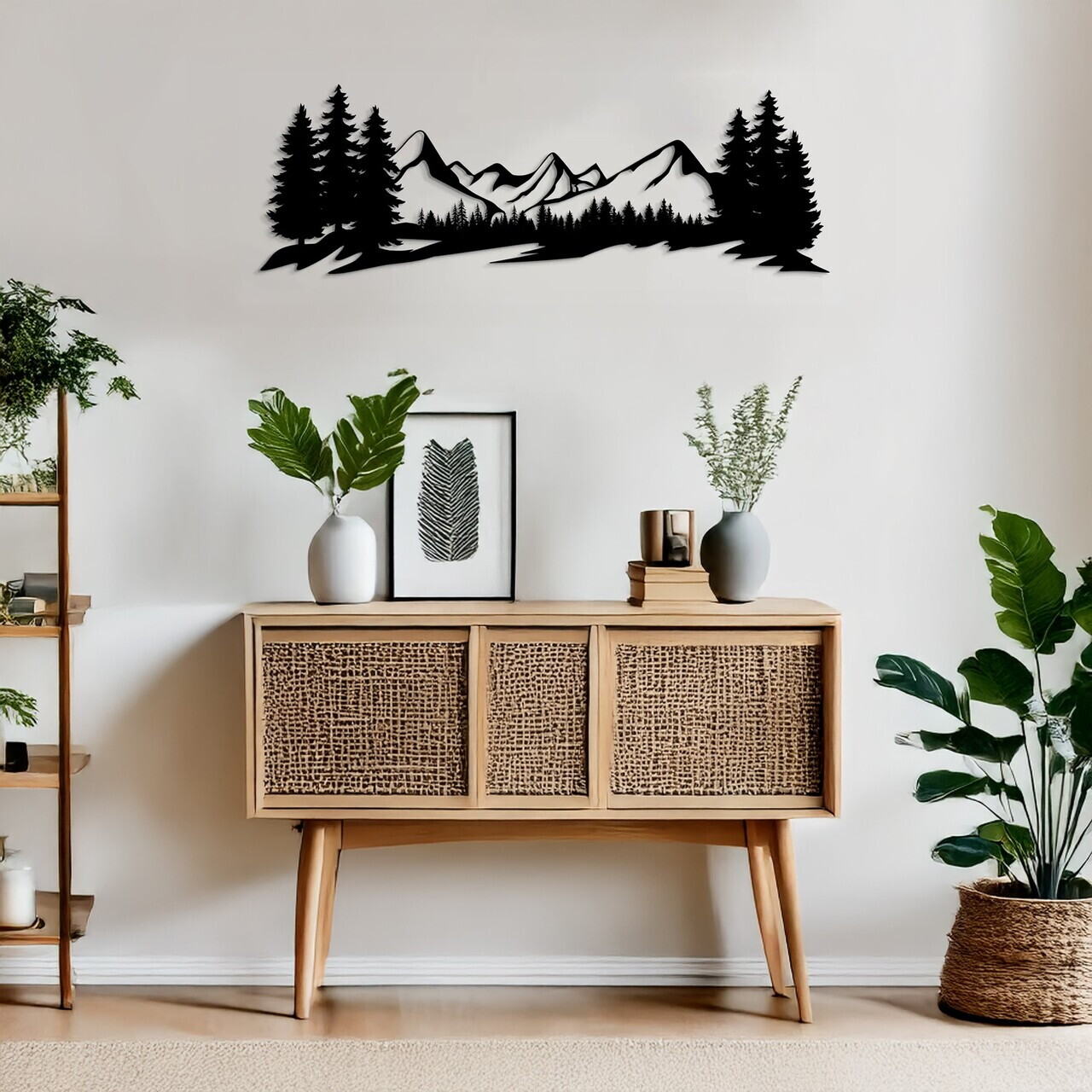 Decoratiune de perete, DCV-1065-MT, 70 x 20 cm, Negru — imaginea 3