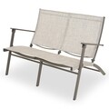 Set mobilier pentru gradina/terasa, 4 piese, Westhore, pliabile, 58 x 82 x 78 cm, otel, natur/maro