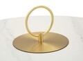 Masuta de cafea Nova, Mauro Ferretti, 60x60x54 cm, fier/ceramica, crem/auriu