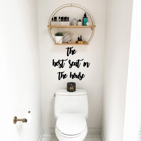 Decoratiune de perete, the best seat İn the house, mdf, 17 x 15 cm, negru